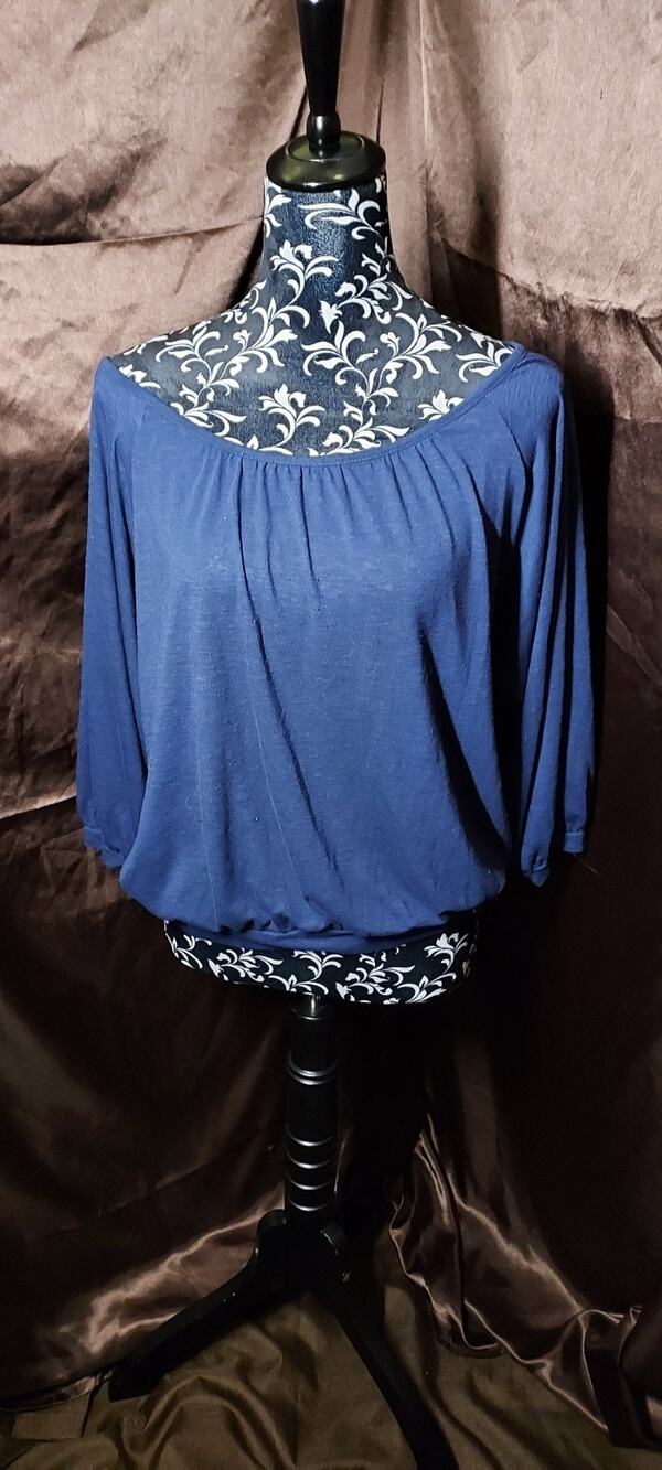 Cato Women's Blue Blouson Top Size Large